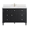 James Martin Vanities 48'' Single Vanity, Black Onyx w/ Single Hole 3 CM White Zeus Quartz Top & Backsplash 424-V48-BKO-1WZ - alternate 1